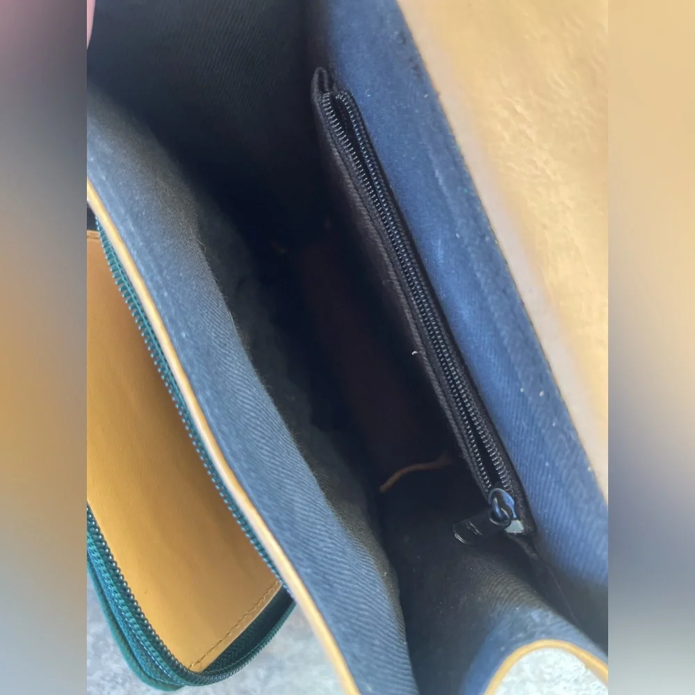 Vintage Leather Canvas Dooney & Bourke Multi Compartment Purse Handbag - Picture 10 of 13